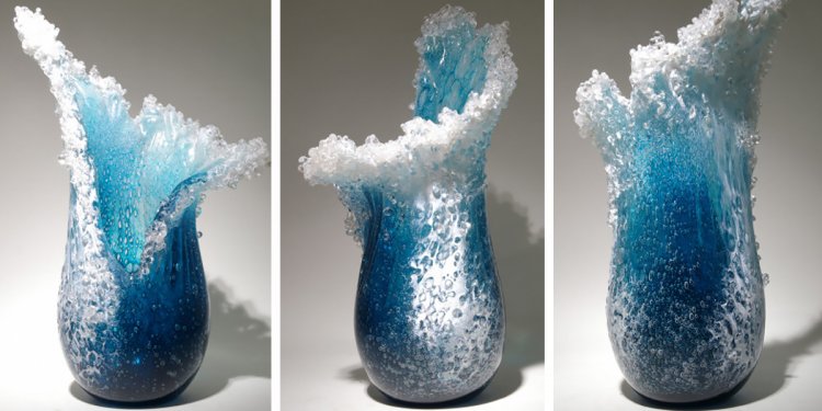 Wave-Inspired Glass Vases