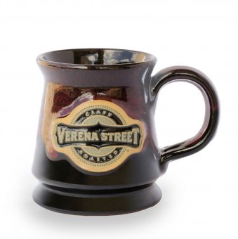 12oz Footed Mug - Custom Handthrown Pottery - Verena Street Coffee Co. - 1