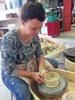 Leanne McQueen in her natural habitat ... her studio. Image courtesy of Leanne McQueen