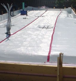 slab on grade vapour barrier for radon gas evacuation